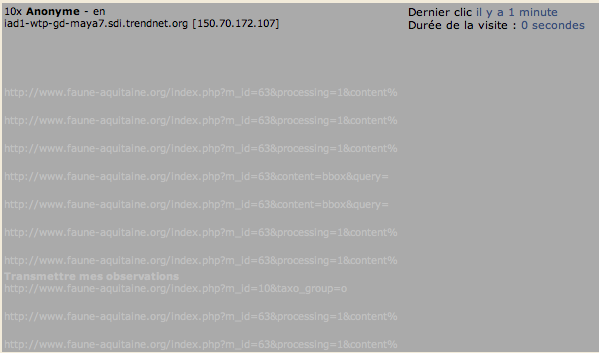 Exemple sur la page "Qui est en ligne ?"